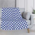 thumbnail image 5 of Throw Blanket Home Decor, Blue Checkered Blanket, Funny Thanksgiving Christmas Birthday Gifts, Soft Warm Lightweight Microfiber Plaid Flannel Blankets for Sofa Couch Bed Car Travel 60X50 Inch, 5 of 6
