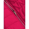 thumbnail image 7 of Cindysus Women Outwear Solid Color Coat Zip-Up Waistcoat Holiday Jacket Lightweight Puffer Vest Rose Red S, 7 of 7