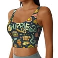 thumbnail image 2 of Balery Colorful Hippie Sujetadores deportivos con espalda cruzada para mujer, acolchados, sin costuras, de alto impacto, ideales para yoga, gimnasio, entrenamiento y fitness.-Medium, 2 of 8