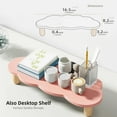 thumbnail image 4 of Monitor Stand Riser,Cloud Shape Wood Computer Monitor Stand, 16.5IN Monitor Stand Riser, Multi-Purpose Desktop Organizer Riser for Computer,Laptop,Printer,TV,Pink, 4 of 4