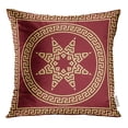 thumbnail image 1 of RYLABLUE Red Traditional Vintage Golden and Round Greek Meander Throw Pillowcase Cushion Case Cover, 1 of 1