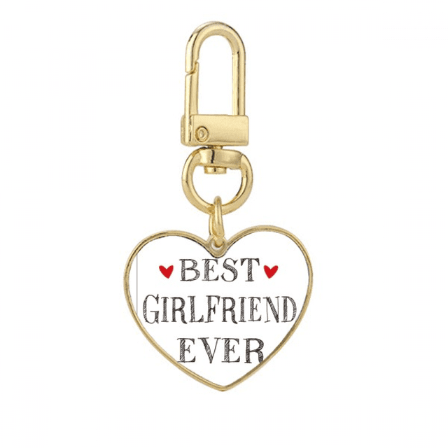 Mejor novia nunca citar corazon Llavero de metal en forma de corazón dorado