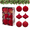 Red, variant on Bxaolu 6 Pcs Velvet Christmas Balls Ornaments Christmas Tree Decorations, 3.15“Flocked Christmas Hanging Balls for Xmas Holiday Party Wedding Family Gathering(Brown)