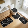 thumbnail image 5 of Moth and Skeleton Gothic Pattern Bathroom Rug Set 4 Piece,Includes Contour,Lid Cover,Bath Mat,Non-Slip Extra Soft Absorbent Washable, 5 of 5