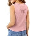 thumbnail image 3 of Eltusu Girls Tank Tops, Crew Neck Solid Color Casual Summer Sleeveless Shirts Pink Size 10-12 T, 3 of 7