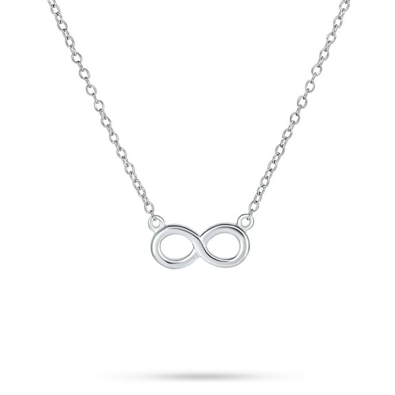 Bling Jewelry Womens Delicate Minimalist Romantic Love Knot Symbol Mini Sideways Infinity Pendant Necklace Sterling Silver