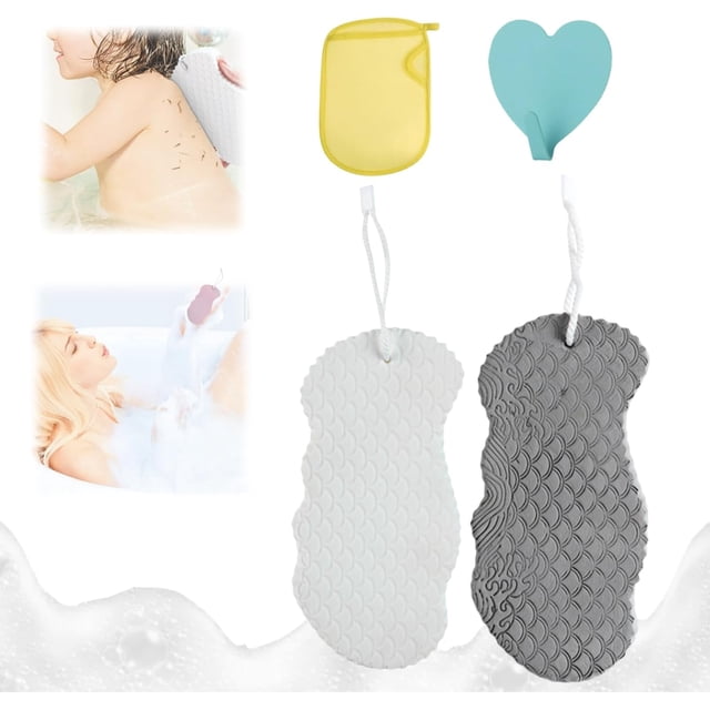 Esponja exfoliante coreana para la piel, 2024 nueva esponja de baño exfoliante súper suave, esponja exfoliante coreana para la piel, esponja exfoliante para la piel - reutilizable (B-2PCS)
