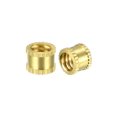 thumbnail image 1 of Unique Bargains 1/4'-20 x 6mm(L) x 8mm(OD) Female Thread Brass Knurled Threaded Insert Embedment Nuts, 10 Pcs, 1 of 3