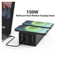 thumbnail image 2 of 150W USB Charging Station Dual Wireless Charger 6 Port Type C QC3.0 PD 65W Fast Charger USB Phone Charger ,Easy to Use, 2 of 7