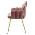 thumbnail image 6 of Side Dining Chair, Set of 2, Pink Gold, Velvet, Modern Contemporary, Mid Century Kitchen Room Cafe Bistro Restaurant Hospitality, 6 of 9