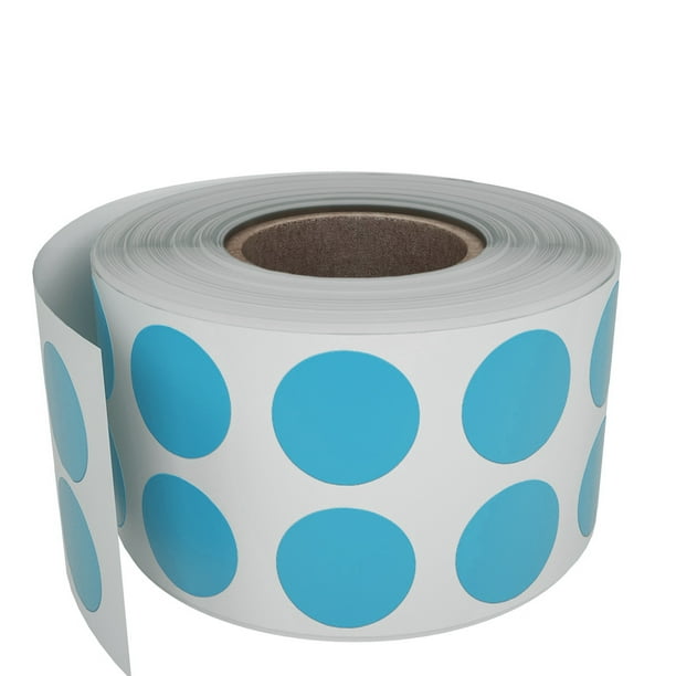 Royal Green Colored Labeling Stickers 1/2 Inch Self Adhesive Label Roll In Light Blue 13mm - 1080 Pack