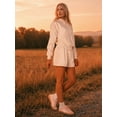 thumbnail image 2 of Celebrity Pink Women's and Women's Plus Lace Trim Hoodie Sweatshirt, Sizes XS-4X, 2 of 8