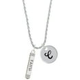 thumbnail image 1 of Delight Jewelry Silvertone Believe Faith Prayer Hope Bar Silvertone Script Initial Disc - C - Charm Necklace, 20"+3", 1 of 4