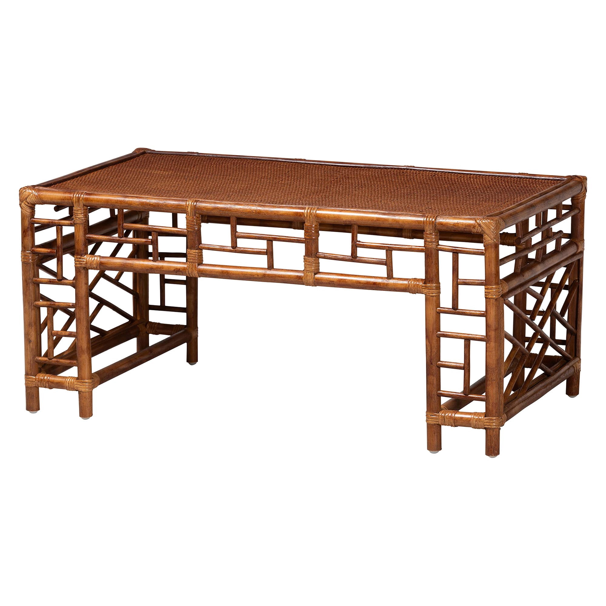 bali & pari Wahid Boho Coffee Table, Marbled Tortoise Brown