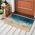 thumbnail image 4 of 2x3 Ft Entryway Area Rug, Teal Coastal Kitchen Rug Runner Washable Floor Mat, Summer Beach Nautical Saeside Non Slip Indoor Door Mat Throw Carpet for Bathroom Living Room Bedroom, 4 of 8