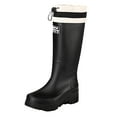 thumbnail image 3 of Rain Boots for Women Waterproof Rubber Platform High Heels Knee High Tall Rainboots Garden Mud Shoes, 3 of 6