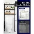 thumbnail image 5 of Kitsure Over the Toilet Storage, 3-Tier Bathroom Oragnizer with Paper Holder and Hooks, Black, 24" x 12.5" x 63", 5 of 6