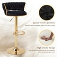 thumbnail image 2 of VECELO Bar Stools Set of 2, Modern Velvet Barstool with Woven Back & Footrest, 360° Swivel Adjustable Counter Height Bar Chairs for Kitchen Island Pub, Black, 2 of 12
