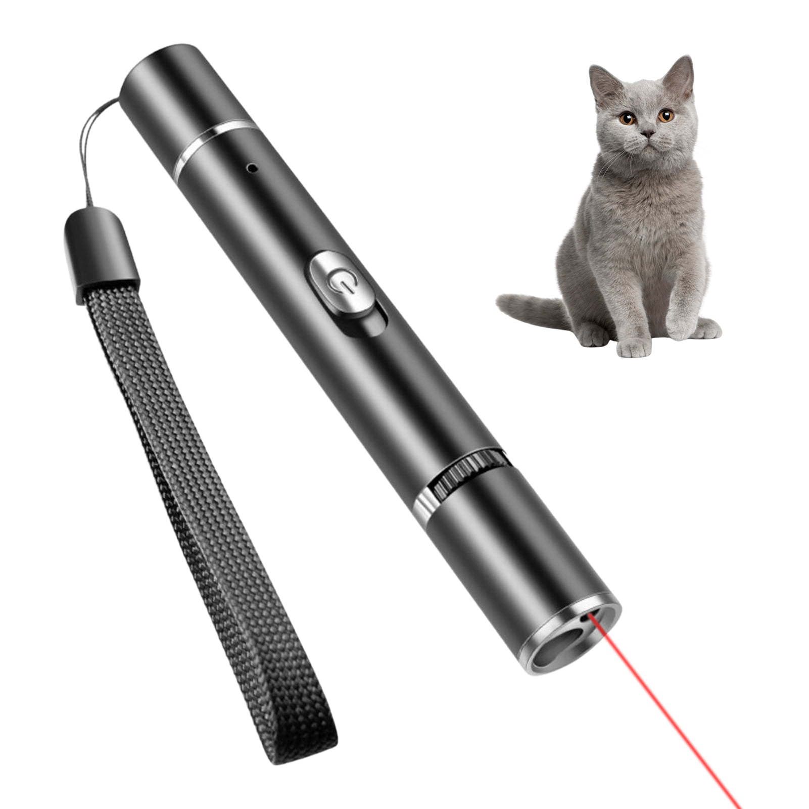 Pet Funny Cat Toy Multi-pattern LED Light Laser Pointer Pen USB Chargeable Gift 