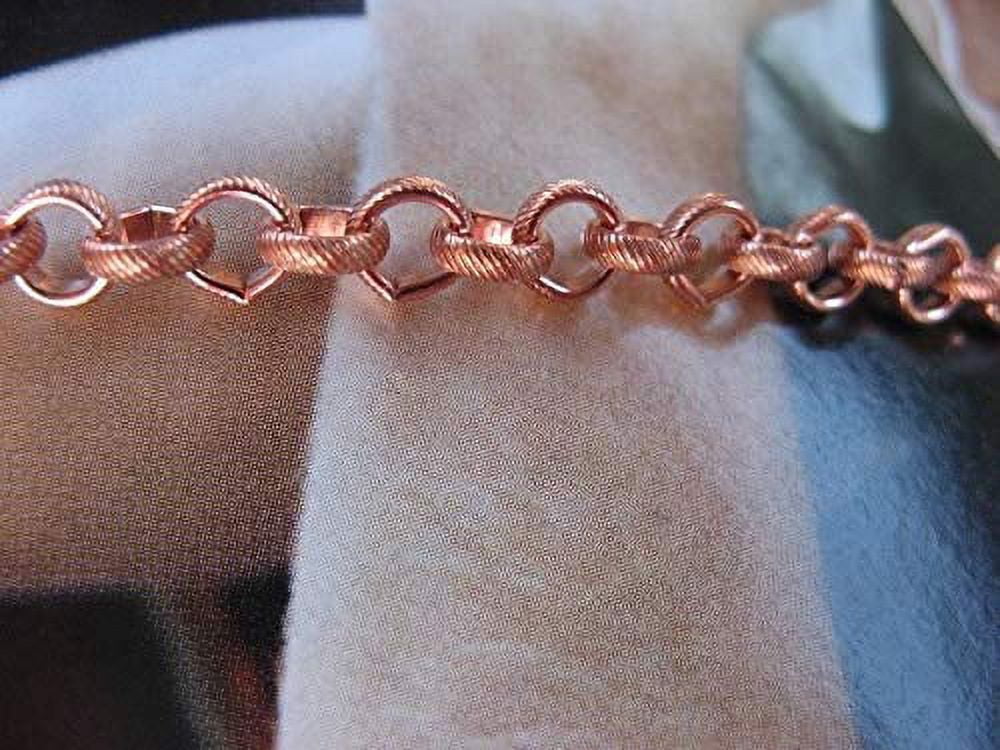 9 Inch Copper Anklet, 3/16 of an inch wide, CA608G - Made in the USA.