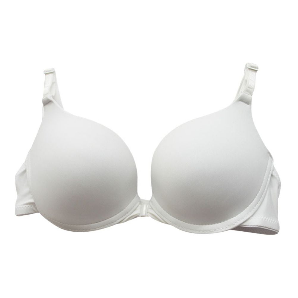 French Triangle Cup Bras for Women Push Up Small Breast Front Closure  Bralette Lingerie Wireless Everyday Bra (Color : White, Size : 34/75AB) :  : Clothing, Shoes & Accessories
