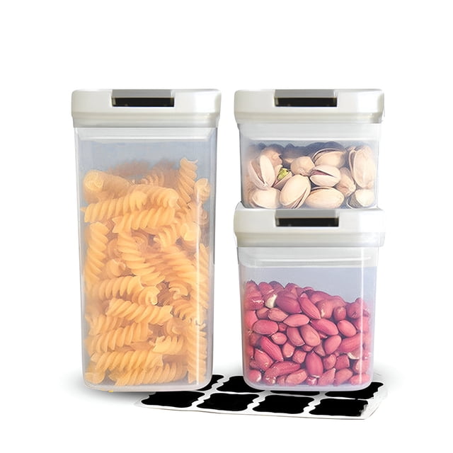 Set de 3 Recipientes Herméticos para Almacenar Alimentos | Organizador de Cocina | Contenedores para Alimentos | Recipientes Practicos para Snacks