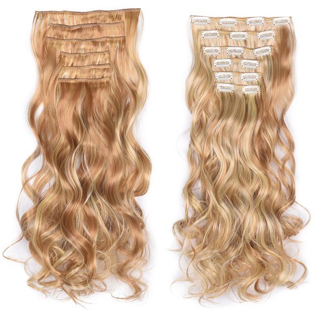 Pelucas con flequillo para mujer, peluca ondulada suelta, cabello real como Remy, extensiones de cabello largo con clip, peluca rizada completa, pelucas onduladas.