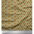 thumbnail image 1 of Soimoi Green Japan Crepe Satin Fabric Mandala Geometric Printed Fabric 1 Yard 42 Inch Wide, 1 of 3
