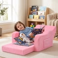 thumbnail image 3 of Babyeap 3-in-1 Kids Sofa,Toddler Sofa Bed Fold Out,Comfy Kids Couch,Convertible Baby Chair for Girls and Boys,Pink, 3 of 11