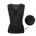 thumbnail image 6 of purcolt Womens Cowl Neck Tank Tops Ruched Draped Sleeveless Shirts Casual Slim Fit Going Out Tops Summer Blouses, 6 of 9