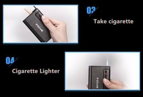 cigarette lighter and case Leather Cigarette Case with Zippo-Style Lighter Holder