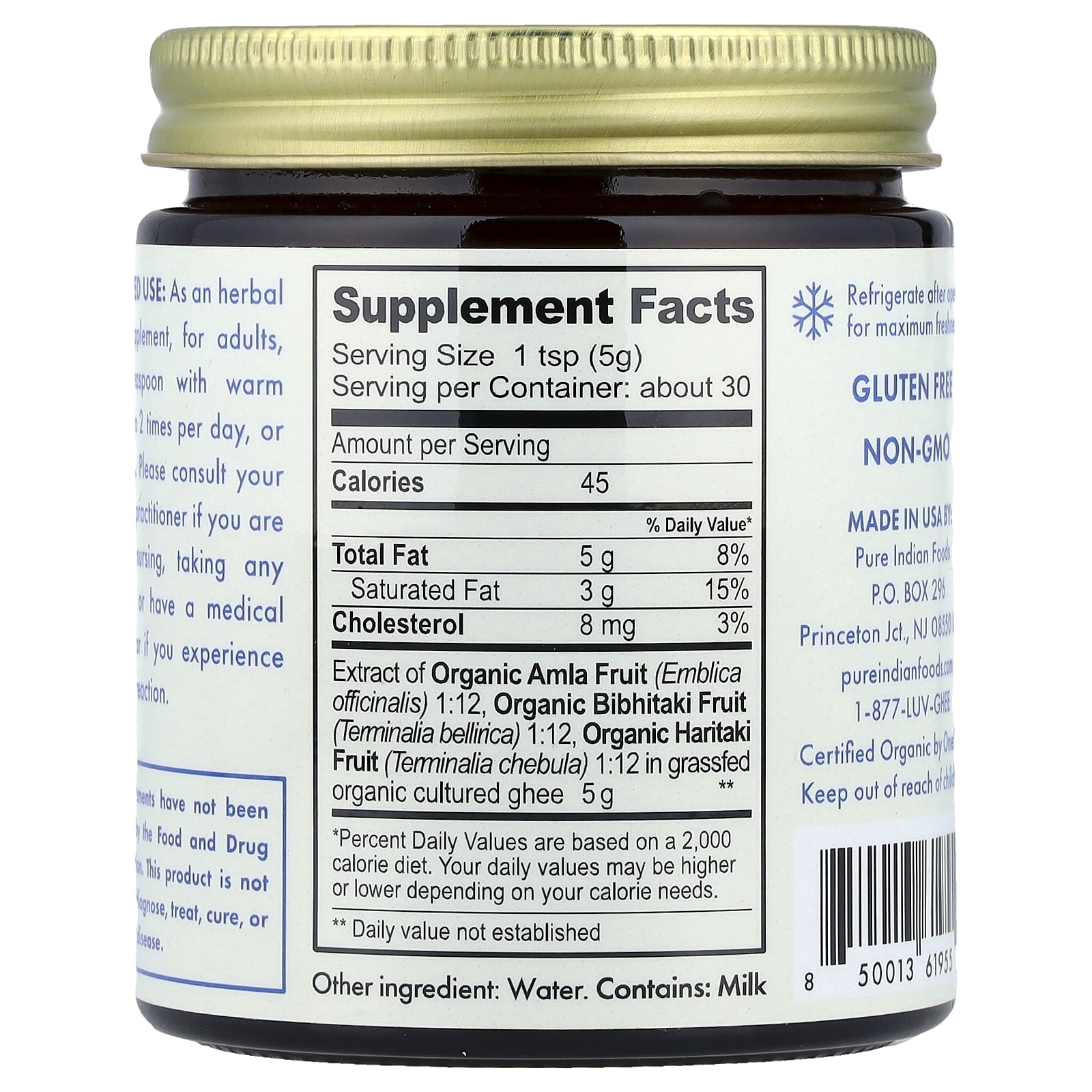 Pure Indian Foods Organic Triphala Ghee, 5.3 oz (150 g)
