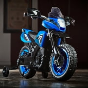Huffy 6V Motorcycle Kids Battery Ride-On, Ages 3-7 Years Old, Blue, Youth, Boys
