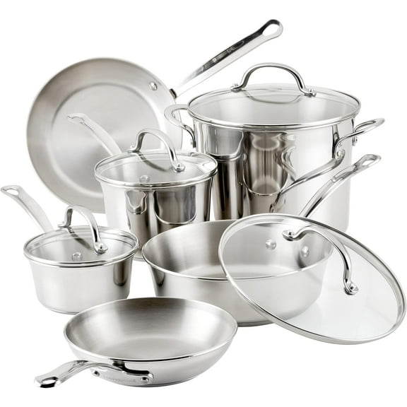 Millennium Stainless Steel Cookware Pots and Pans Set, 10 Piece