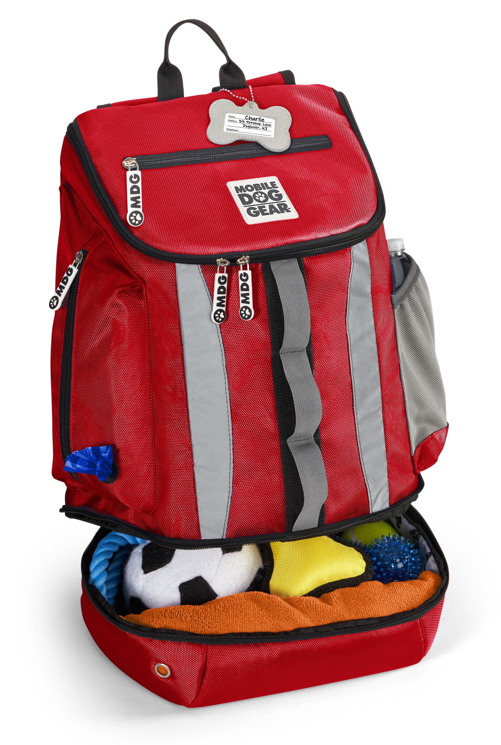Mobile Dog Gear Drop Bottom Weekender Backpack, Red