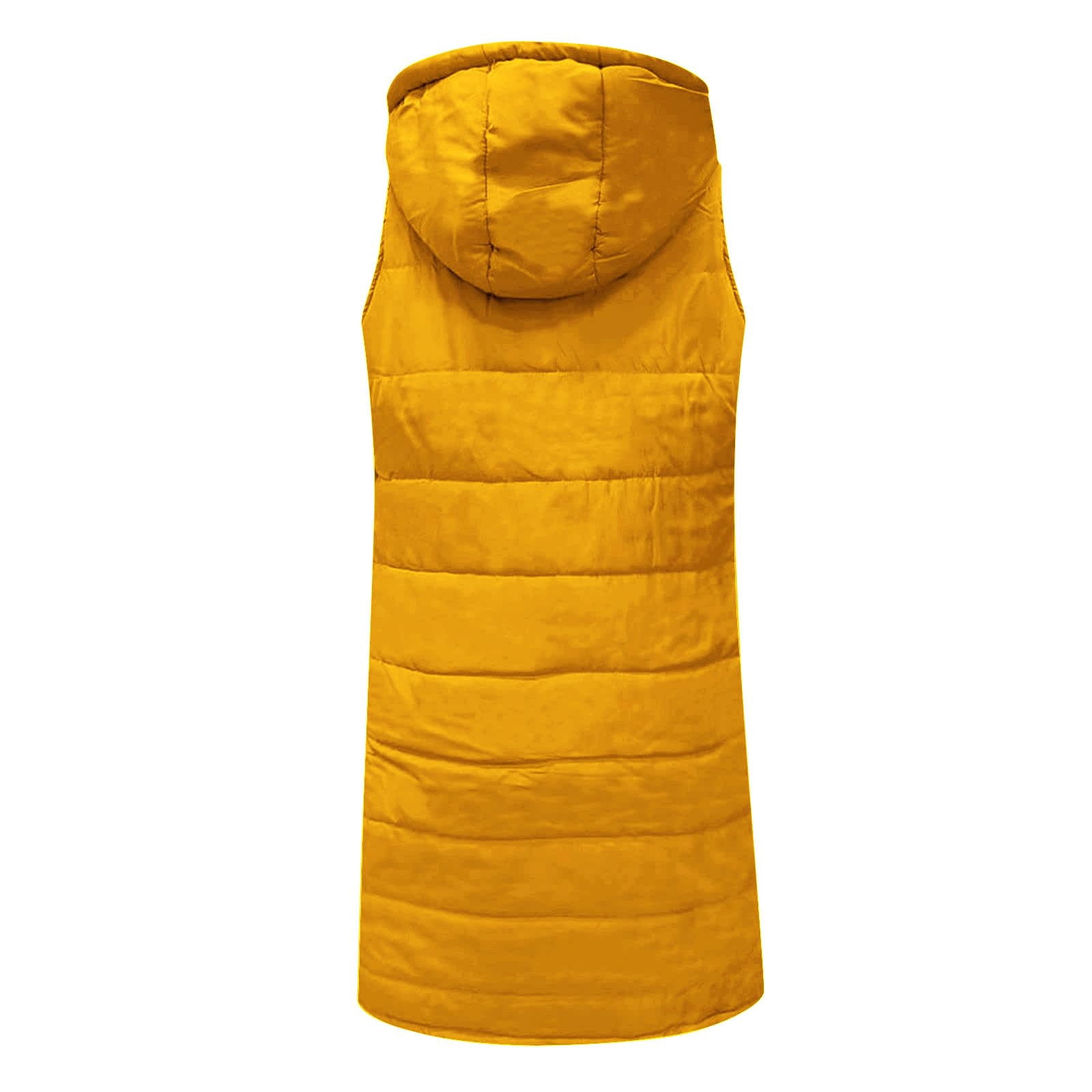 Womens Puffer Vest Sleeveless Hooded Long Quilted Vests Zip Up Lightweight Puffy Winter Jackets Gilet with Pockets