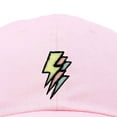 thumbnail image 2 of Dalix Lightning Embroidered Bolt Dad Hat Cotton Baseball Cap Adjustable Mens in Washed Pink, 2 of 5