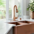 thumbnail image 4 of Copper Pull Out Kitchen Faucet, Single Level Solid Brass Kitchen Sink Faucets with Pull Down Sprayer, 4 of 6