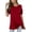 A1 Wine, variant on Women's Short Sleeve Cold Shoudler Tops Twist Knotted T-Shirts Spring Summer Tops Loose Fit Tops 2026 Cut Out Crew Neck Solid Color Basic Comfy Tees Tunic Tops for Leggings Flowy Work Long Tops