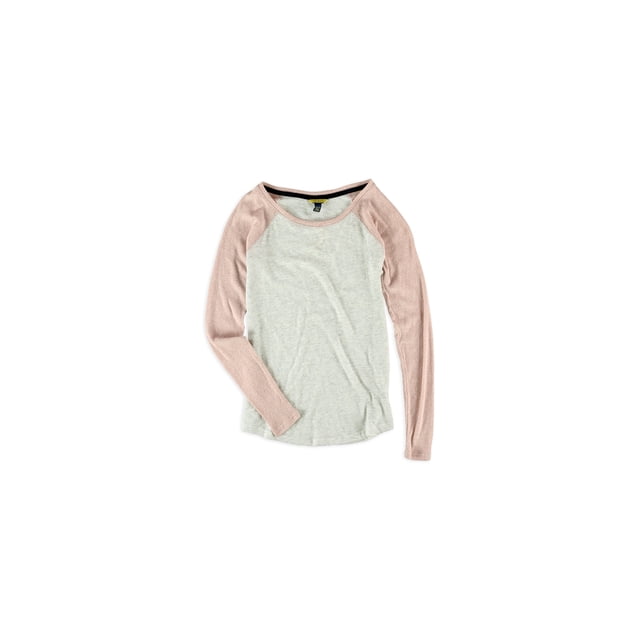 Aeropostale T-Shirt Basique Raglan LS pour Femmes, Rose, Juniors, Très Petit