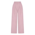 thumbnail image 5 of YOIAVAIOY 2026 Women Wide Leg Dress Pants Business Casual Flowy Work Palazzo Pant High Waisted Slacks Trousers Loose Fit Bottoms Pink M, 5 of 10