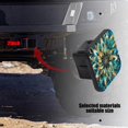 thumbnail image 4 of Hitch Cover Fits For 2-Inch Hitch,Floral Oil Painting With Radiating Petals In Blue And Orangerubber Trailer Hitch Cover Tube Plug Insert,Car Exterior Accessories, Receiver Tube Hitch Plug, 4 of 5