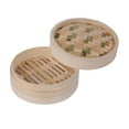 thumbnail image 2 of yotijay Bamboo Steamer Basket Vegetable Steamer Dumpling Steamer Bun Steaming Basket for 21cm, 2 of 9