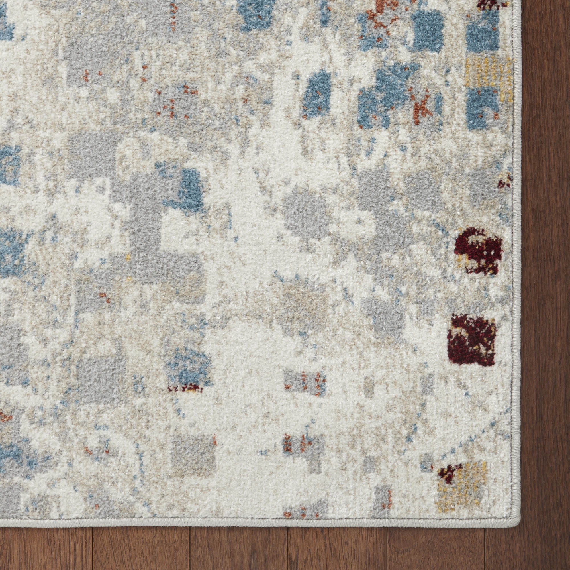 Everwash Treasure Eloise Modern Geometric Machine Washable Indoor Area Rug, Ivory, 6'6"x9'2"