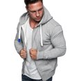 thumbnail image 5 of YUNAFFT Women's Tops, Jackets& Coat Clearance, Mens Pure Color Zipper Pullover Long Sleeve Hooded Sweatshirt Tops Blouse, 5 of 9
