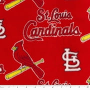 MLB St. Louis Cardinals 58" 100% Polyester Fleece Sports Logo Fabric By the Yard, Red