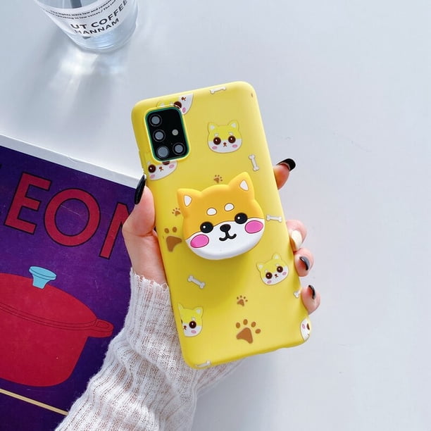 Funda de silicona con soporte de teléfono de dibujos animados en 3D para Samsung Galaxy A51, A71, A32, A52, A72, A53, A73, A33, 4G, 5G, A52s, A12 Fivean unisex