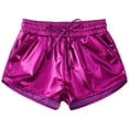 thumbnail image 4 of TiaoBug Kids Girls Sparkle Metallic Dance Shorts Gymnastics Athletic Tumbling Shorts Bottoms Activewear Hot Pink 5-6, 4 of 5