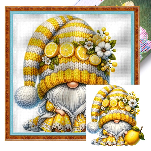Kit Punto Cruz Impreso Hilo Algodón Ecológico Bordado 11CT 40x40cm