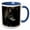 Blue/White, variant on 3drose, Wolf Sable Pomeranian Oil Painting, 11oz Two-tone Red Mug